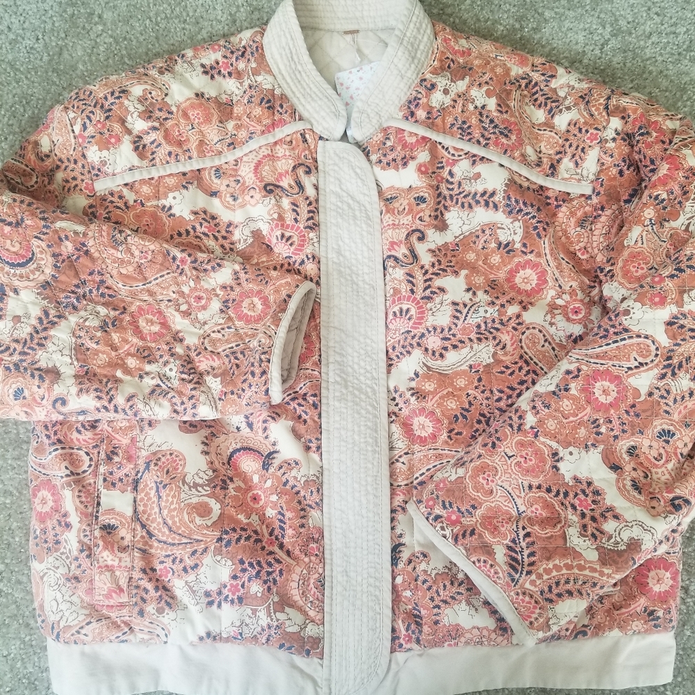 Free People Women's Paisly Bomber Jacket